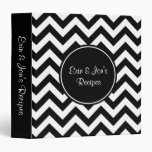 Custom Black and White Chevron Pattern Vinyl Binder