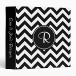 Custom Black and White Chevron Pattern Vinyl Binder