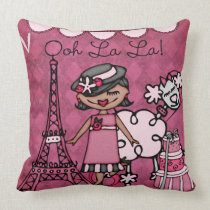 Custom Black Hair Paris Diva Pillow pillows
