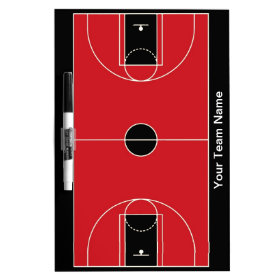 Custom black red basketball dry erase board