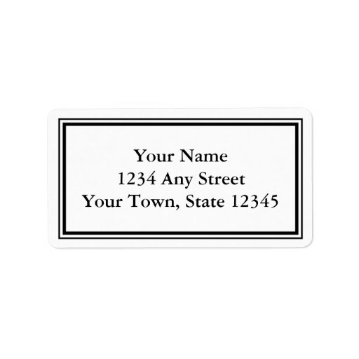 Custom Black &amp; White Envelope Address Labels | Zazzle