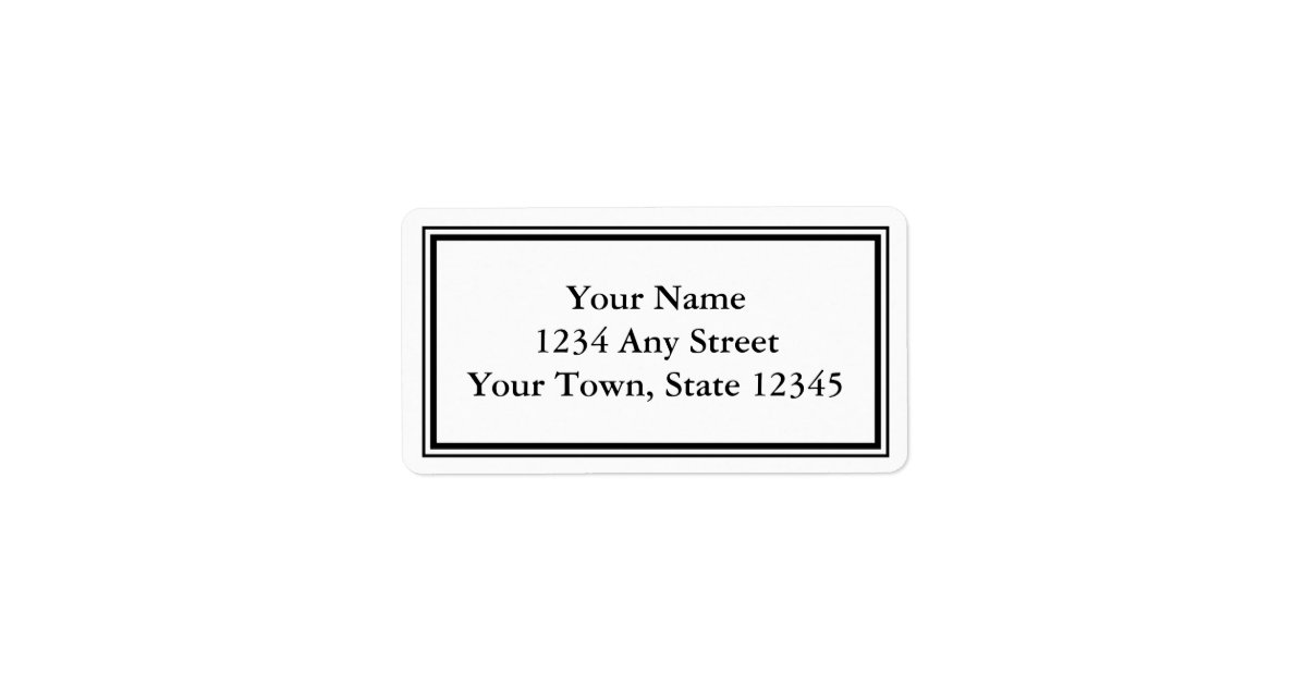 Custom Black & White Envelope Address Labels Zazzle