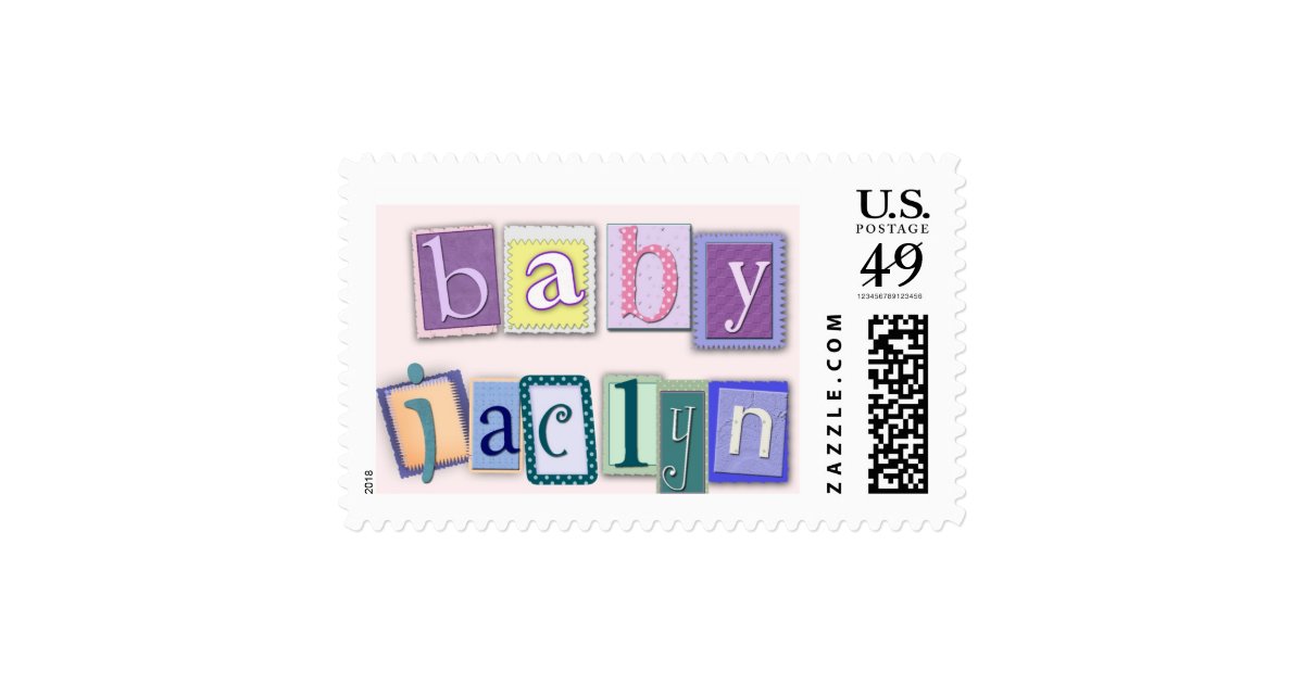 Custom block USPS baby shower stamps Zazzle
