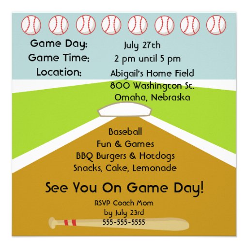 Custom Blond Girl Softball Birthday Invitation