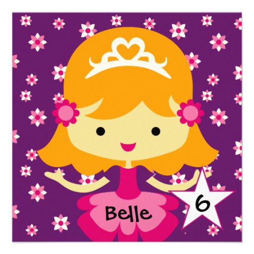 Custom Blond Lil' Princess Birthday Invitations