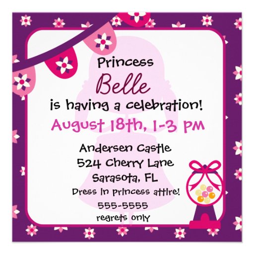 Custom Blond Lil' Princess Birthday Invitations