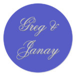 Custom blue and white stickers