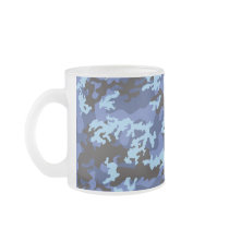 Custom Blue Camo Frosted Coffee Mug