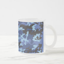 Custom Blue Camo Frosted Coffee Mug