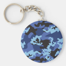 Custom Blue Camo Keychain