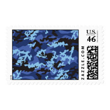 Custom Blue Camo Postage Stamps