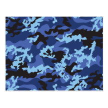 Custom Blue Camo Postcard