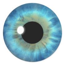 Custom Blue Eye Iris Round Stickers