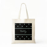 Custom Blue Polka Dot Bridesmaid Tote Bag