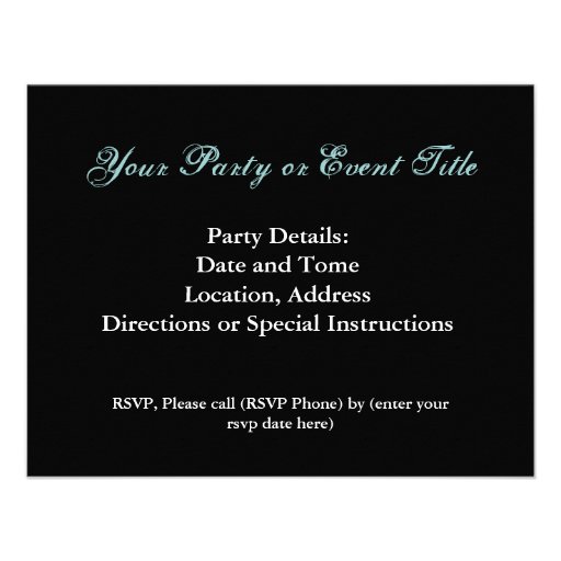 Custom Blue Pretty Party Invitation