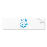 Custom Blue Wolf Logo Bumper Sticker