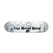 Custom Blue X-Ray Skeletons Afternoon Stroll Skate Deck