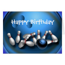 Custom Bowling Greeting Cards Postcards