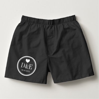 Custom boxer shorts and briefs for newlyweds groom boxers