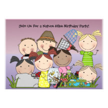 Custom Boys and Girls Nature Hike Birthday Invite