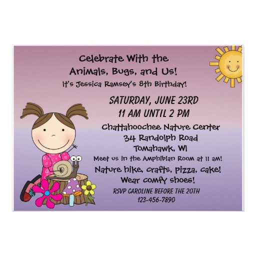 Custom Boys and Girls Nature Hike Birthday Invite