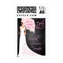 Custom Bridal Shower Invitation - Black and White Stamps