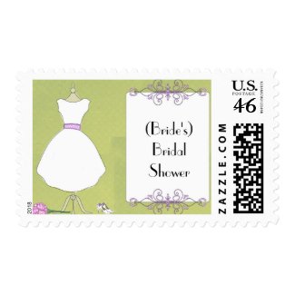 Custom Bridal Shower Invitation-Chic Dress Form Postage Stamps