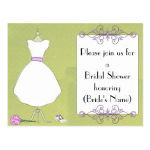 Custom Postcards on Custom Bridal Shower Invitation Chic Dress Form Postcard