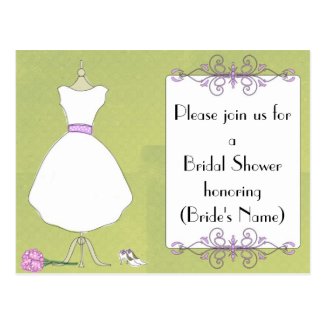 Custom Bridal Shower Invitation-Chic Dress Form Postcard