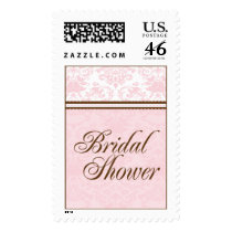 Custom Bridal Shower Large Postage-Blush & Brown postage