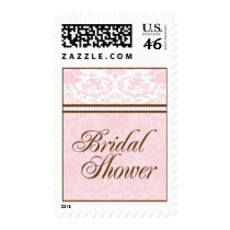 Custom Bridal Shower Medium Postage-Blush & Brown postage