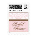 Custom Bridal Shower Small Postage-Blush & Brown postage