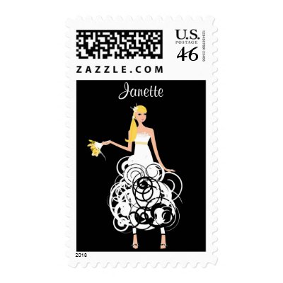 Custom Bride postage stamps