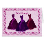CUSTOM - Bridesmaid Invitation Purple Velvet Gowns cards