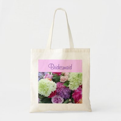 Custom Bridesmaid Wedding Flower Gift Tote Bag