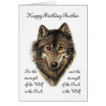 Custom Brother Birthday -Wolf and Pack Quote Card