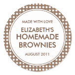 Custom Brown Polka Dot Canning Stickers / Labels