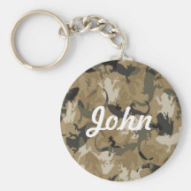 Custom Brown Reptile Camouflage Key Chain