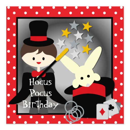 Custom Brunette Boy Hocus Pocus Birthday Invites