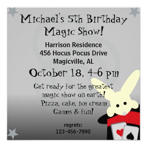 Custom Brunette Boy Hocus Pocus Birthday Invites