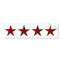 Custom Bumper Stickers .. Red Nautical Stars bumper stickers