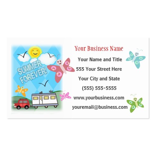 Custom Business Campgrounds / RV Sales Business Card (front side)