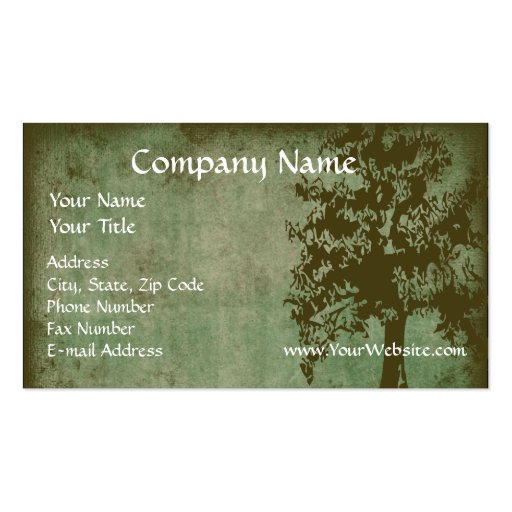 Custom Business Card, Design Online Green Eco Tree (front side)