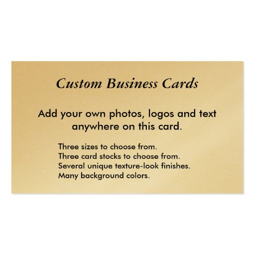 Custom Business Cards (front side)
