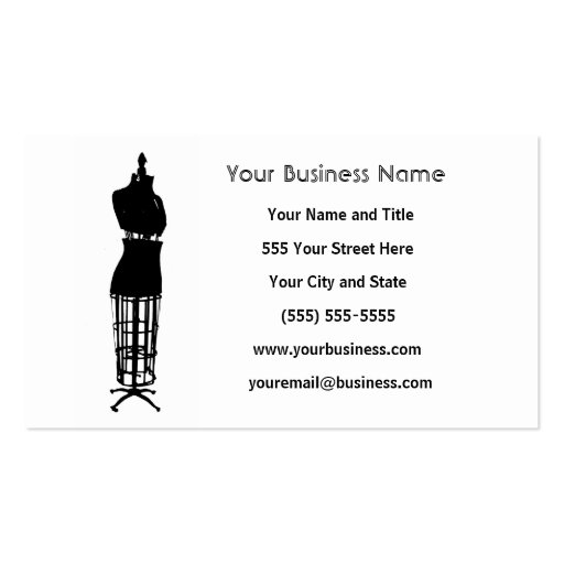 Custom Business Cards - Seamstress (front side)