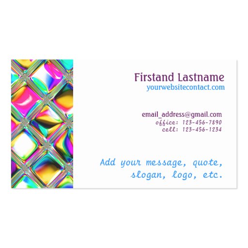 Custom Business Cards Unique 90s Psychadelic Art (back side)