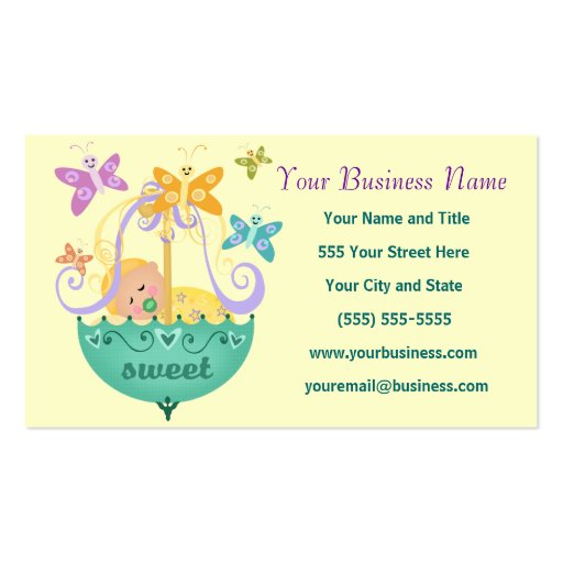 Custom Business / Profile Cards - Baby Business Card Templates (front side)