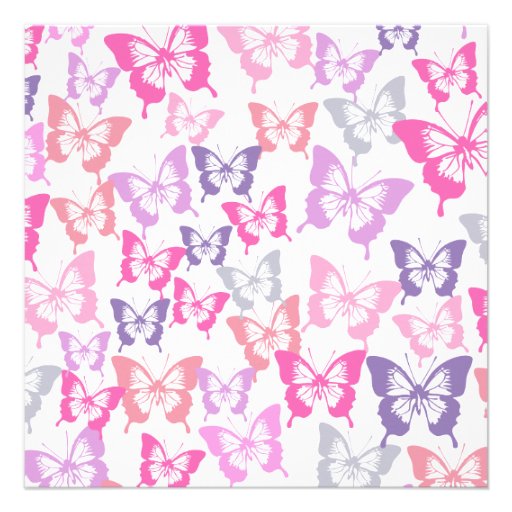 Custom butterflies baby girl shower invites