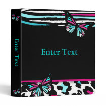 Custom Butterfly Animal Print Binder binders