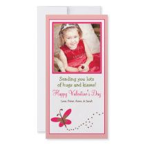 Custom Butterfly Valentine's Day Photo Card: pink photo cards by HolidayEmporium Custom Butterfly Valentine's Day Photo Card: pink photo cards